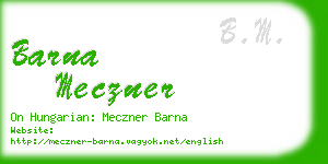 barna meczner business card